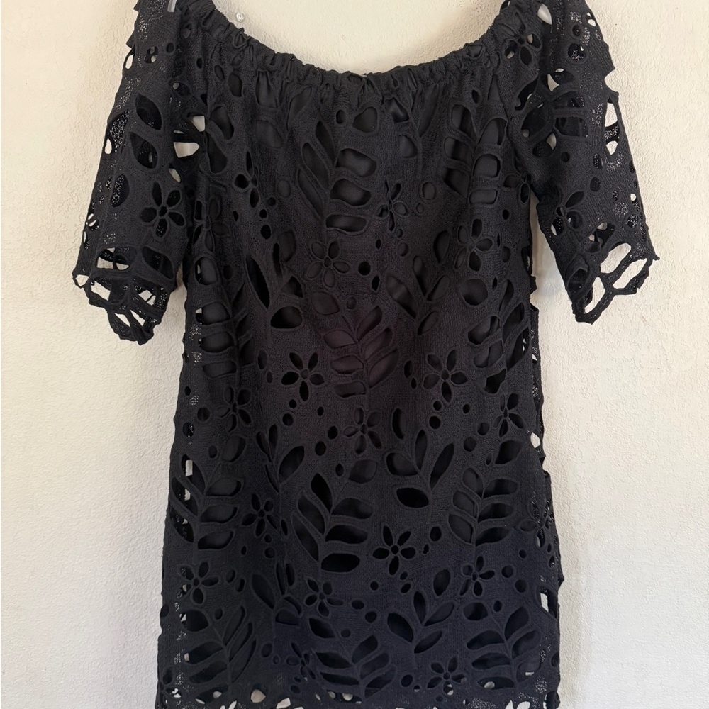 Pretty Garden Elegant Black Lace Mini Dress‎ size Large